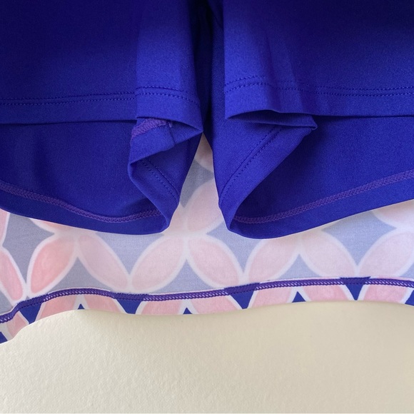 CROWN & IVY • Preppy Blue and a pink Geometric Skort size Large - Picture 8 of 13